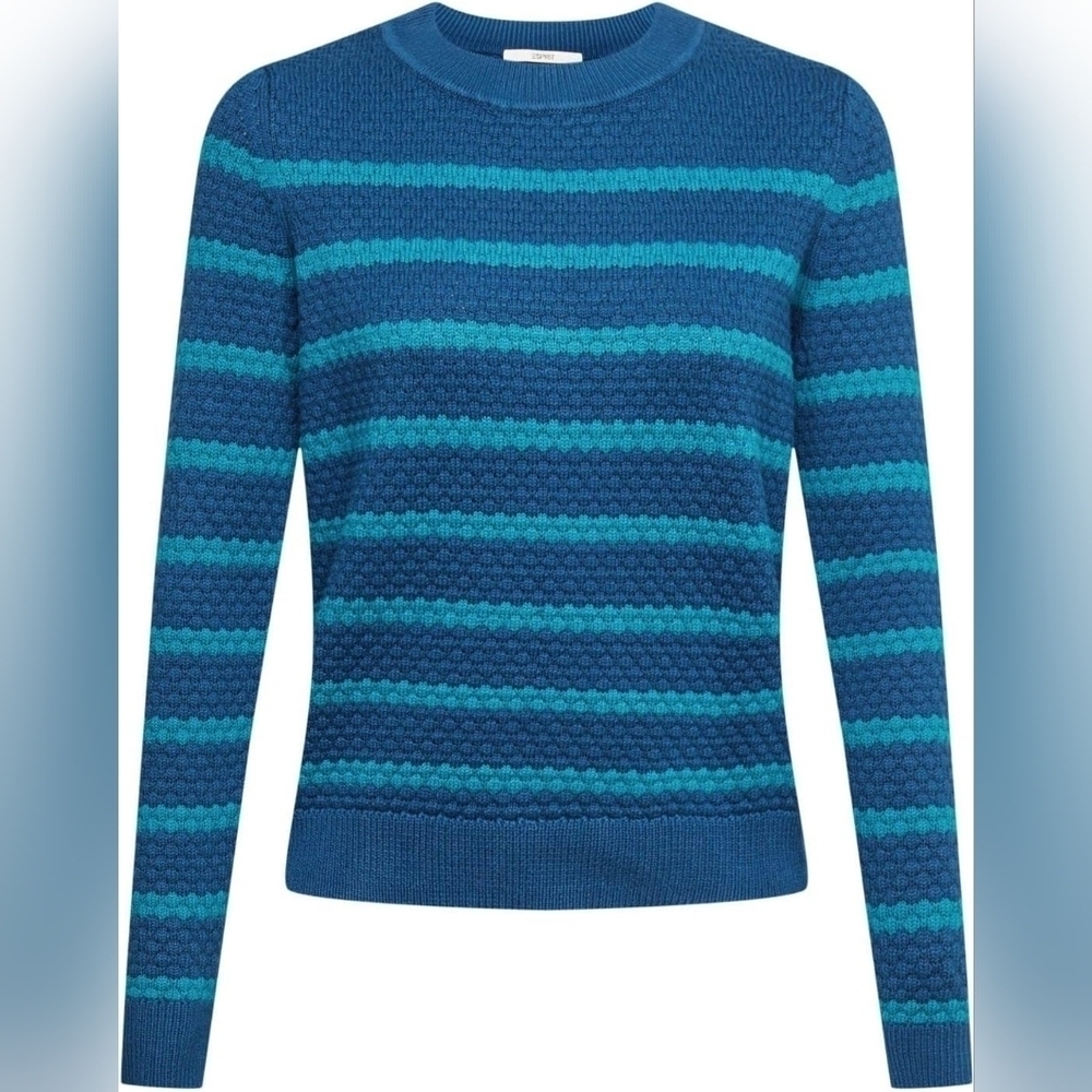 ESpirit Cotton Blue Long Sleeve Sweater Sz XL